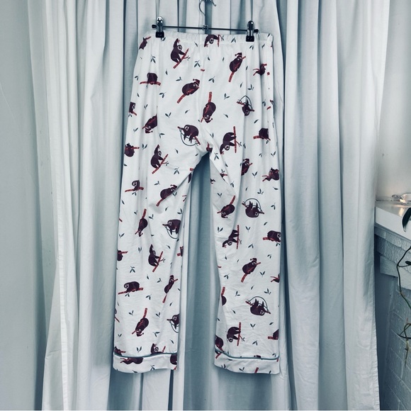 Pajamagram Sloth 100% Cotton Pajama Pants Size Medium - Picture 6 of 7
